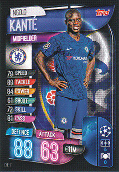 N'Golo Kante Chelsea 2019/20 Topps Match Attax CL #CHE7